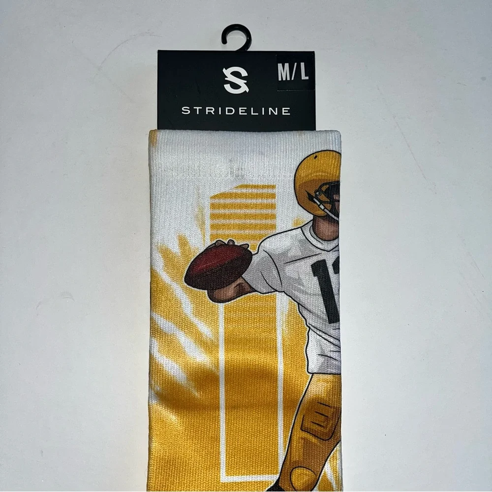 Men's Aaron Rodgers Greenbay Packers Strideline Socks M/L New